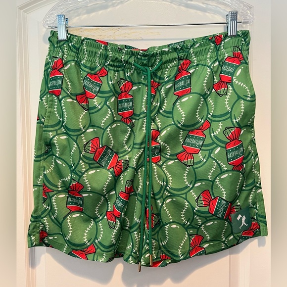 Baseballism Bubbles and Doubles Diamond Air Mesh Shorts-Walk Off Watermelon - Picture 1 of 5